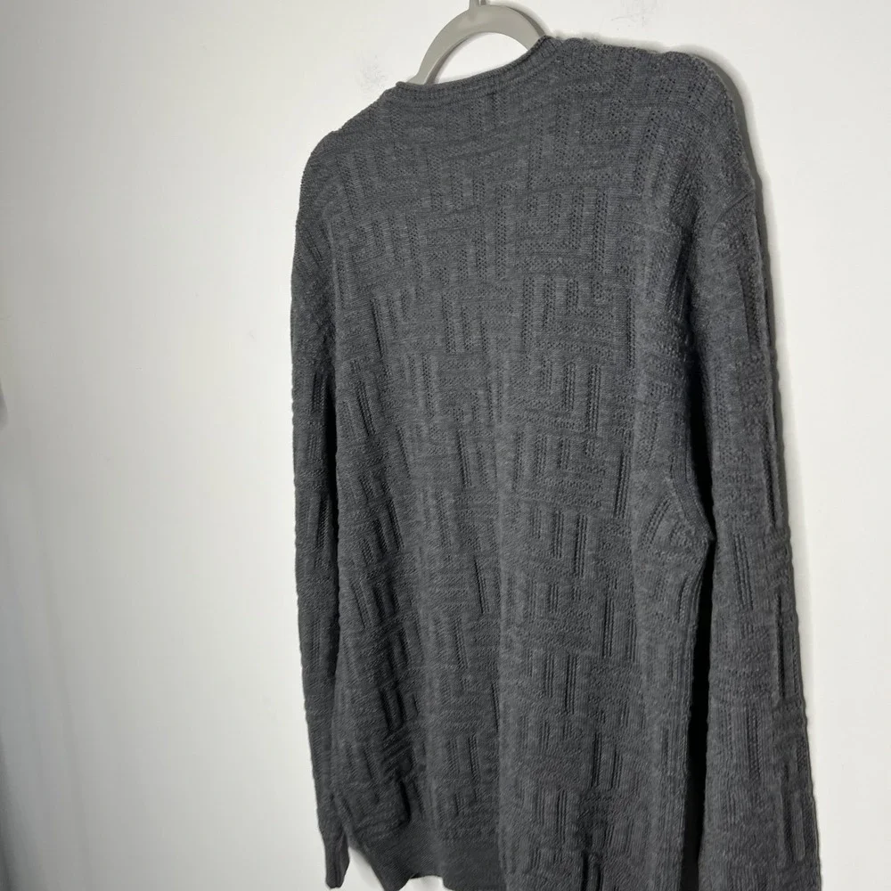Ledbury Mens Extra Fine Merino Gray Cable Knit Made in Italy - Picture 10 of 10